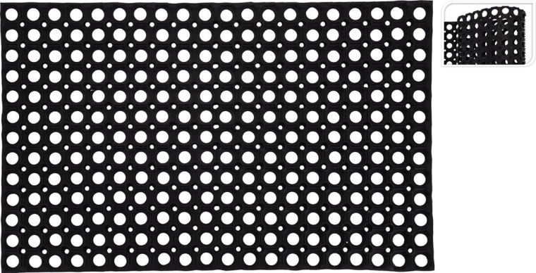 Gumijas perforēts paklājiņš 50 × 80 cm melns
