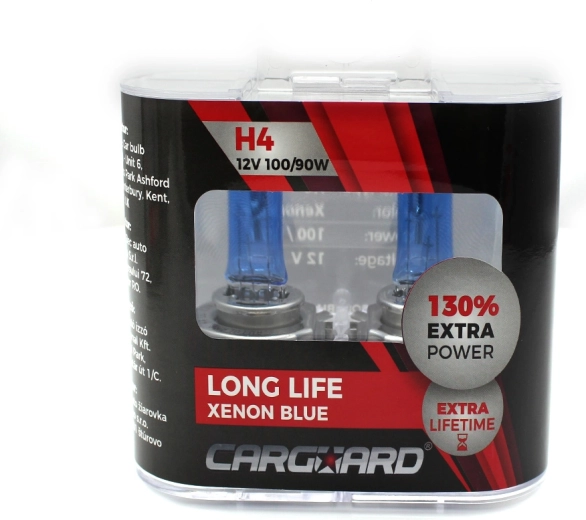 Halogēnā spuldze CARGUARD H4 Long Life Xenon Blue 12 V 100/90 W – 1 gab.