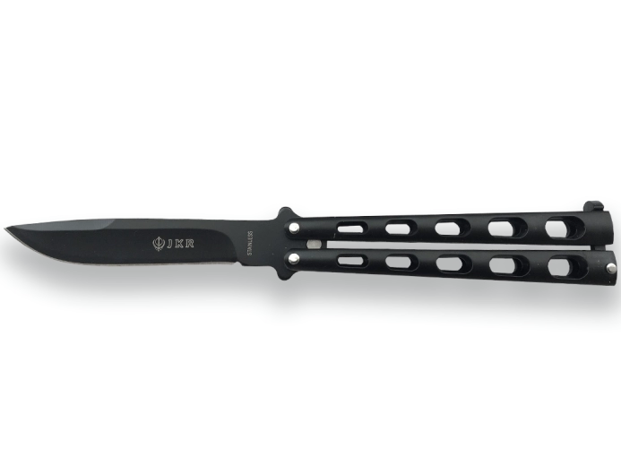 Joker Butterfly balisong kabatas nazis 10,5 cm, pilnībā melns