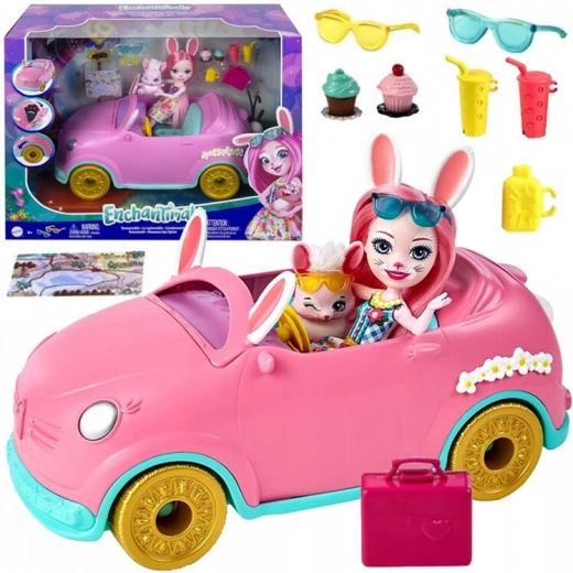 Enchantimals zaķu auto Bree ar piederumiem
