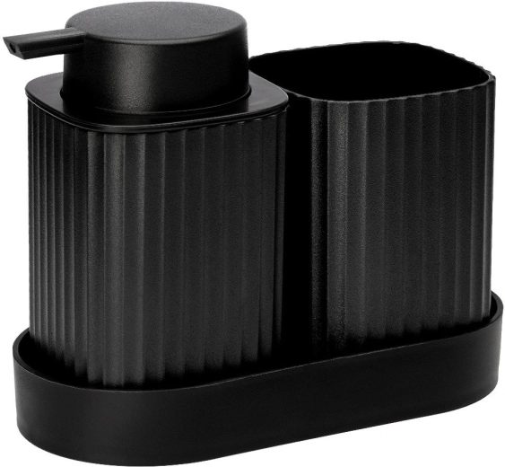 Matte black and ribbed surface