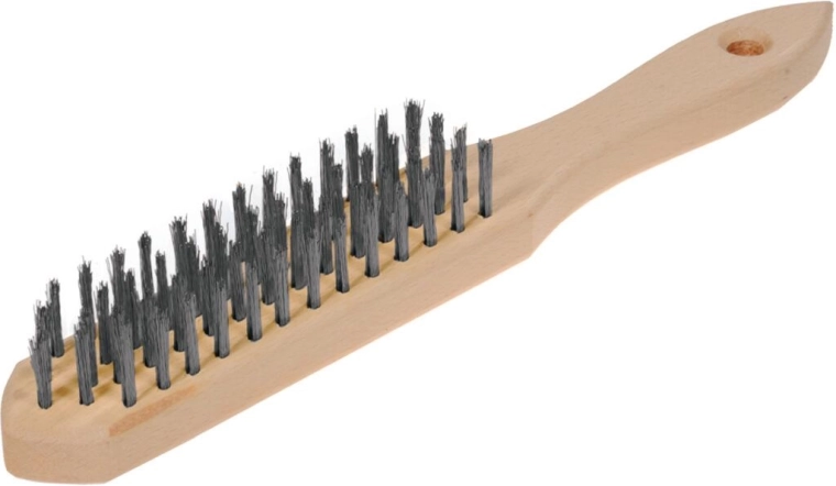 Wire brush with steel bristles, 5 rows