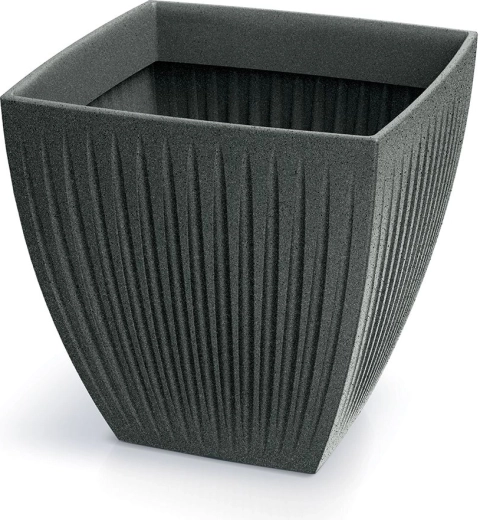 Latia Square Midl Planter 48 × 48 × 48 cm – black granite