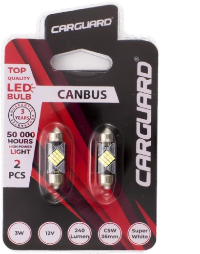 LED spuldze CARGUARD Canbus Sofit 39 mm C5W, 3 W