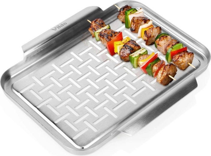 Perforēta nerūsējošā tērauda grilēšanas panna Vilde 29,5 × 25,5 cm