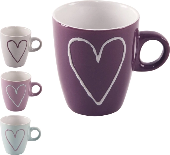 Ceramic mug with heart motif 230 ml (mixed variants)