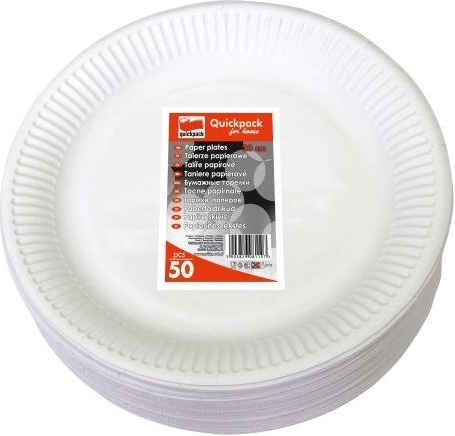 Vienreizlietojamie papīra šķīvji 23 cm, balti (50 gab.)
