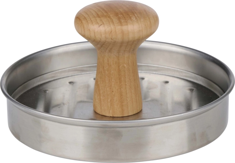 ALPINA Hamburger Press made of metal and wood 13 × 13 × 6 cm