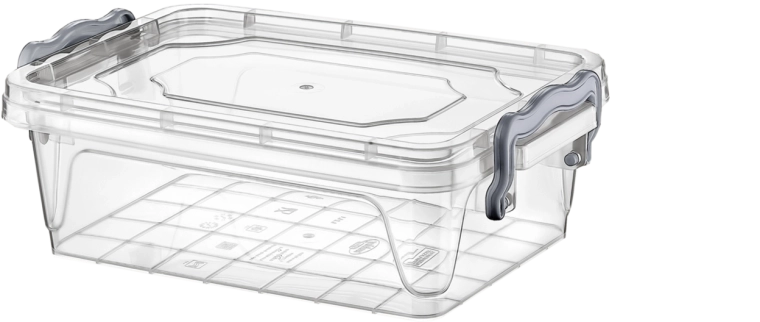 Plastmasas konteiners Multi Box 1,2 l ar vāku un klipiem