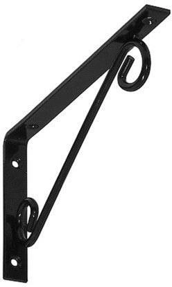 Bracket shelf support 200 × 125 mm black