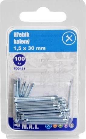 Cinkotas rūdītas nagliņas 30 × 1,5 mm (100 gab.)