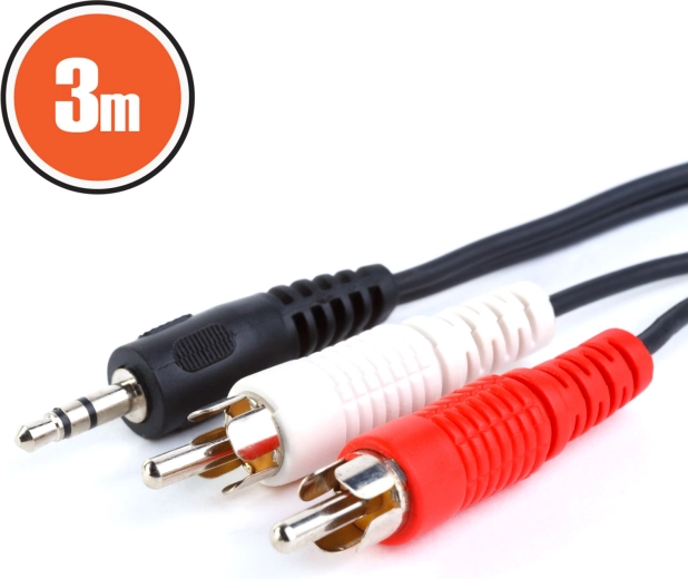 Audio kabelis RCA uz 3,5 mm stereo spraudni, 3 m