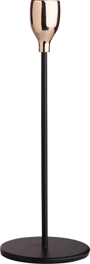 Svečturis plānai svecei melni-zelts 22,5 cm
