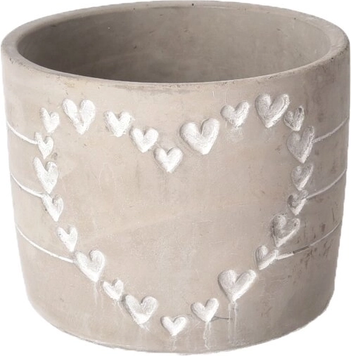 Concrete heart planter – gray