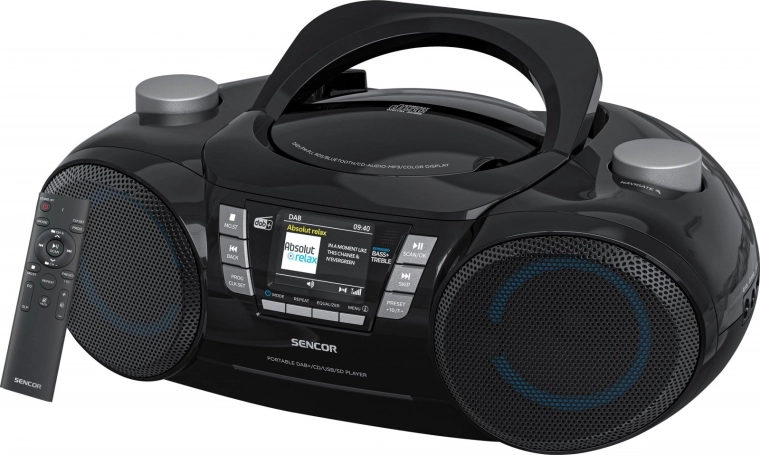 Portable Sencor boombox with DAB+, CD/MP3/USB/SD and Bluetooth