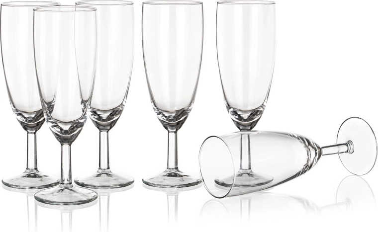 Šampanieša vīna glāzes Flute 150 ml – komplekts 6 gab.