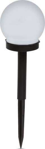 Saules enerģijas LED lampa ar auksti baltu gaismu, lodveida, iespraužama zemē, Ø 10 cm