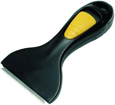 Scraper for glass and glass-ceramic cooktops with protective cap