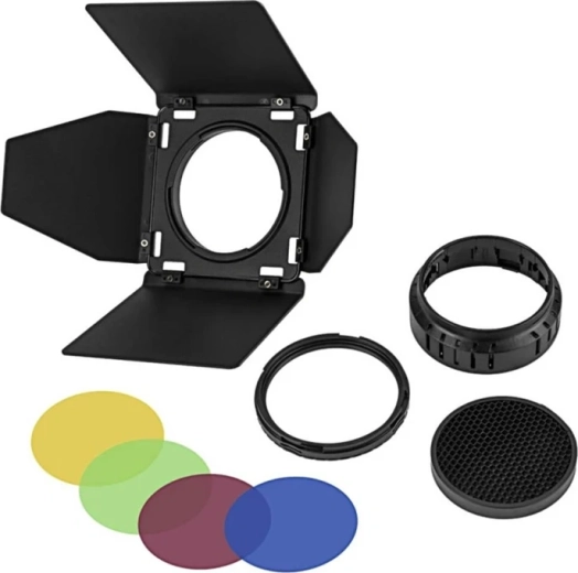 Godox BD-10 klapītes (barn doors) un krāsu filtri AD300Pro