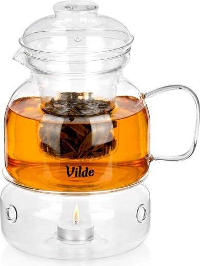 Stikla tējkanna ar filtru un sildītāju 1,5 l Vilde
