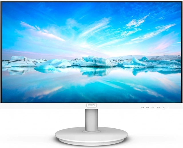 White 27-inch PHILIPS IPS monitor with HDMI and built-in speakers