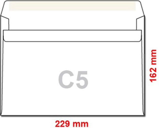 Pašlīmējošas aploksnes C5, 25 gab.
