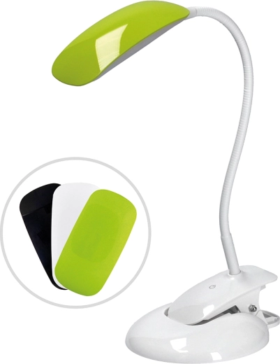 Solight regulējama LED lampiņa 2 vienā ar klipsi un pamatni, 5 W, 4000 K, ar 3 pārsegiem