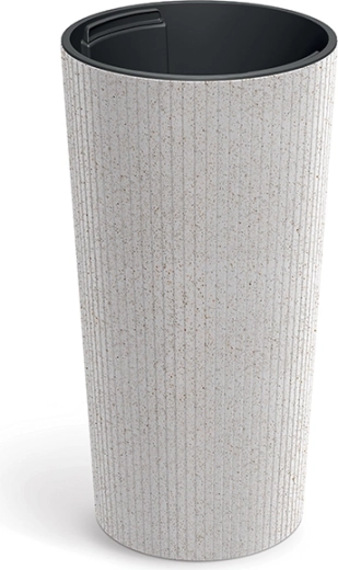 Puķu pods Lamia Slim Eco Wood 20 cm balts