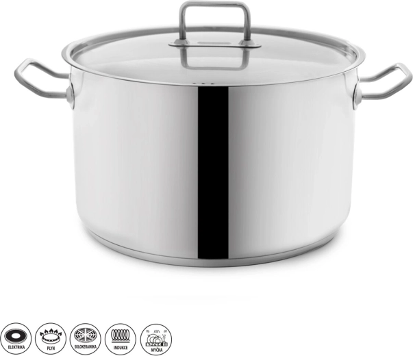 Nerūsējošā tērauda katls Stock 15 l ar vāku