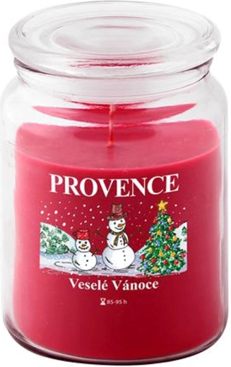 Aromātiskā svece stikla traukā PROVENCE Ziemassvētku sniegavīrs 95 h