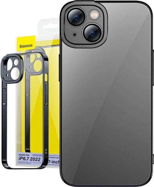 Set of Baseus Glitter Transparent Case and Tempered Glass for iPhone 14 Plus