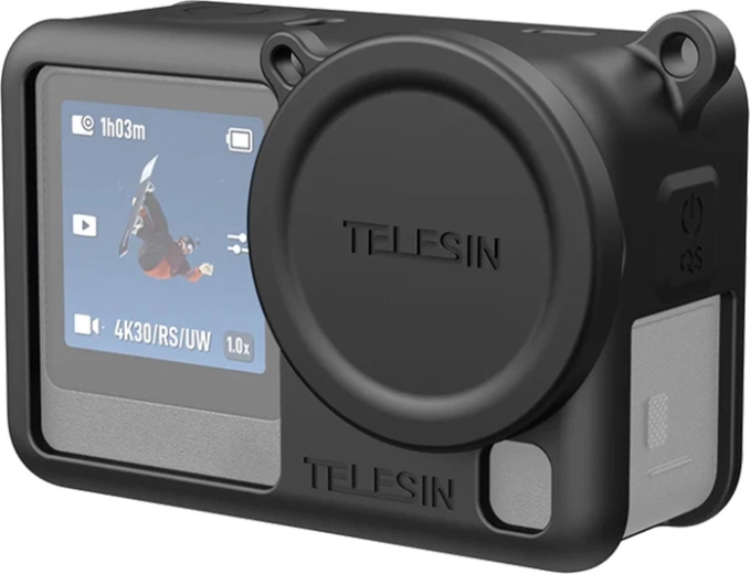 Telesin silikona aizsargapvalks DJI Osmo Action 6 kamerai, melns