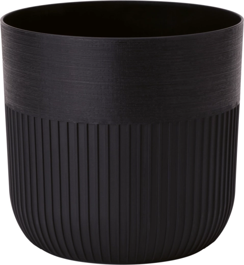 LUCA Flower Pot 22 cm – deep black with inner insert