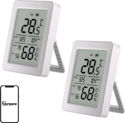 Sonoff AirGuard TH ZigBee temperatūras un mitruma sensors ar LCD displeju (2 gab.)