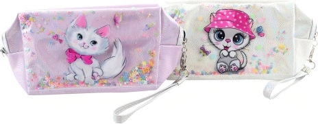 Travel pouch with sequins (kitty) - 1 piece