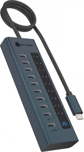 USB-C hub IB-HUB1450-C31, 10× USB-C Gen 2 with power adapter