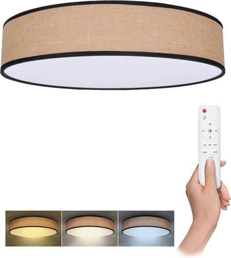 Solight LED griestu un sienas lampa Brownie ar tālvadības pulti, 48 W, 3360 lm, 40 cm, CCT, regulējama