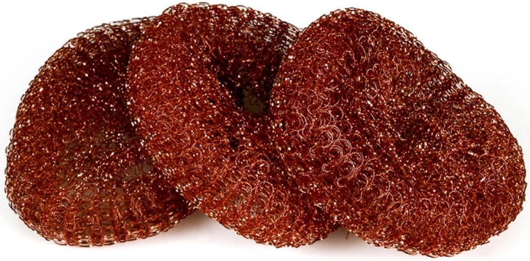 Copper scouring pad for dishes, 3 pcs