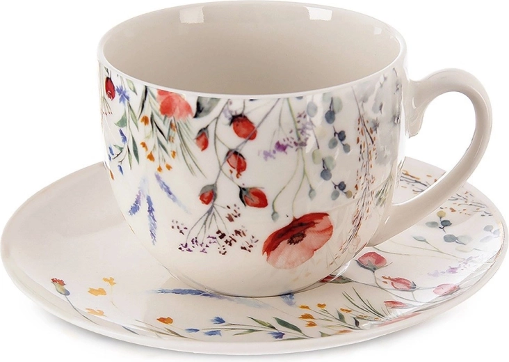 Porcelāna krūze ar apakštasīti balta Maki 260 ml