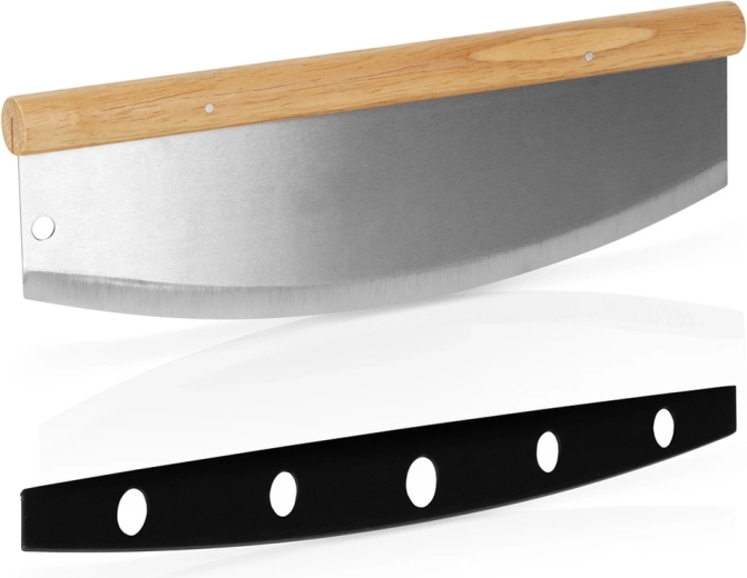 Vilde steel rocking pizza cutter 35 × 12 cm with bamboo handle