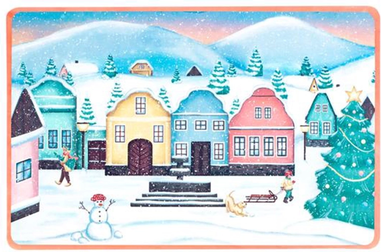 Ziemassvētku galda paliktnis “Vesnička”, plastmasa 28,5 × 44 cm
