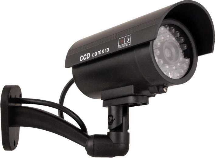 Drošības kameras mulāža ar IR LED, melna