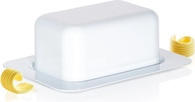 Steel Butter Dish in White