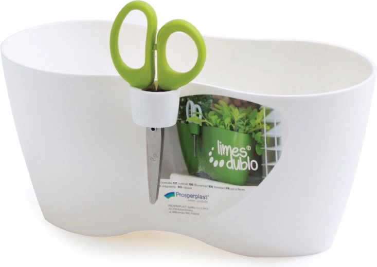 Puķu pods ar šķērēm LIMES DUBLO 25 cm – balts