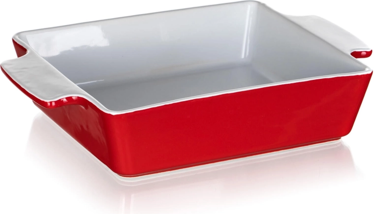 Keramikas taisnstūra cepamtrauka forma 33,5 × 22,5 cm CULINARIA sarkana/balta