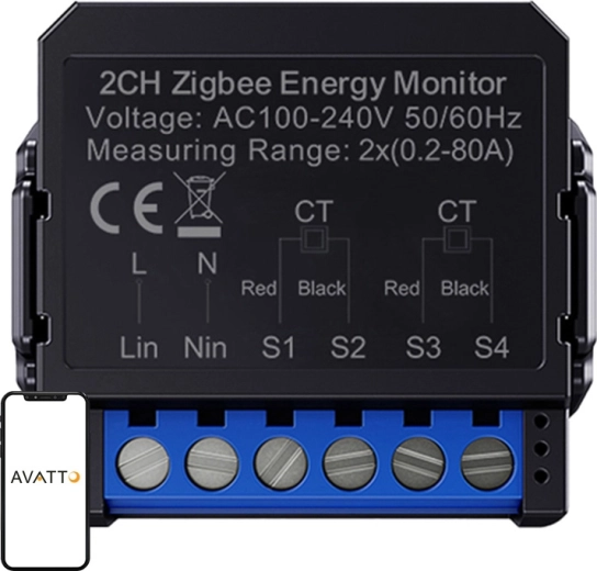 Viedais divvirzienu elektroenerģijas skaitītājs Avatto Zigbee fotovoltaikai