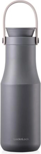 Nerūsējošā tērauda termopudele ar rokturi LOCKnLOCK Metro 470 ml pelēka