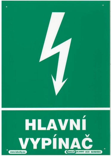 Drošības zīme – galvenais slēdzis A4 plastmasa