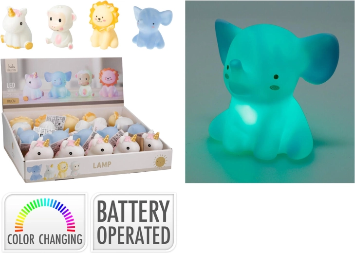 Bērnu nakts lampiņa RGB dzīvnieciņš 10 cm