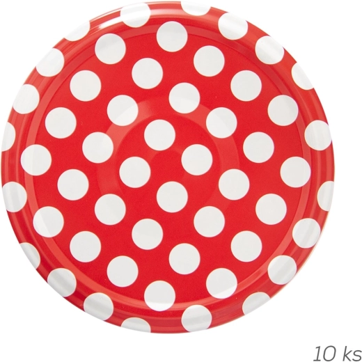 Metal canning lid 82 mm with polka dot design (10 pcs)